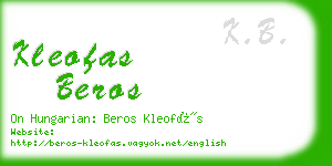 kleofas beros business card